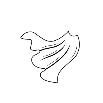 recommend clip art: outline sketch of superhero cape