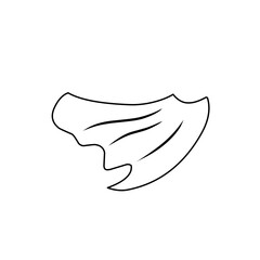 outline sketch of superhero cape