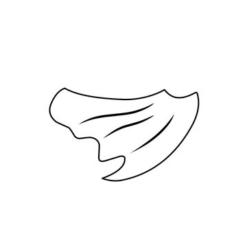 recommend clip art: outline sketch of superhero cape