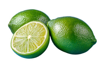 three fresh lemons, background. PNG transparent.