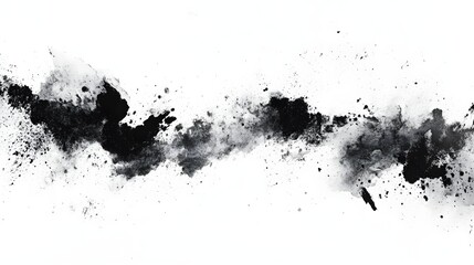 Fototapeta premium Art Abstract grain black and white watercolor dot blot painting . Copy space grunge texture horizontal background