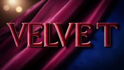 Luxurious velvet fabric texture background with elegant golden lettering.