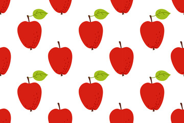 Red apples in a playful pattern on a white background ideal for creative projects