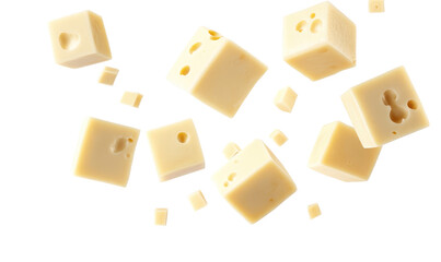 Obraz premium pieces of cheese on white background