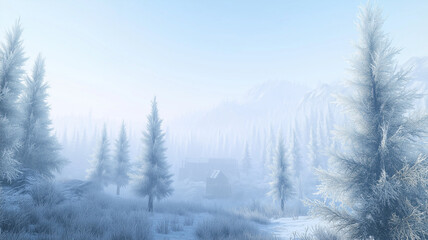 Naklejka premium trees in the snow