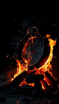 burning clock - time value concept design