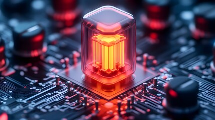 Innovative technology event showcasing advanced circuitry urban tech hub digital art modern aesthetic futuristic concepts