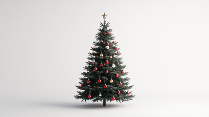 Simple Christmas tree photo on white background
