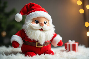 Festive Santa Claus Plush Toy with Beard