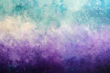 Obraz premium Abstract artwork featuring a gradient of teal and purple hues with a textured, dreamy appearance.