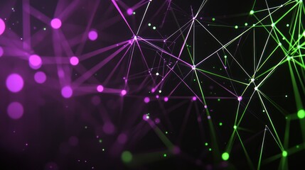 Obraz premium Abstract network connection with glowing lines and nodes.