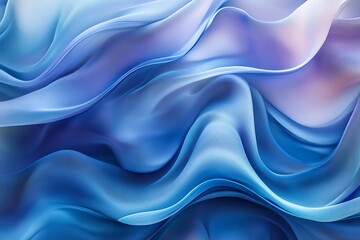 Obraz premium Abstract waves of blue fabric create a smooth, flowing texture.