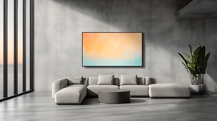 Modern living room design cozy apartment interior decoration minimalist style warm atmosphere
