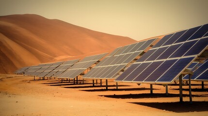 Desert Solar Panels Generating Clean Energy