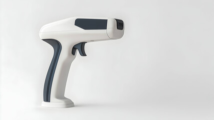 White and dark gray handheld scanner isolated on white background.