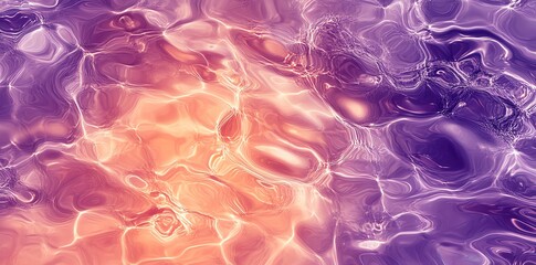 Fototapeta premium Abstract water surface with vibrant purple and orange hues, creating a soothing visual effect.