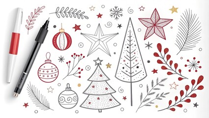 christmas background with christmas tree