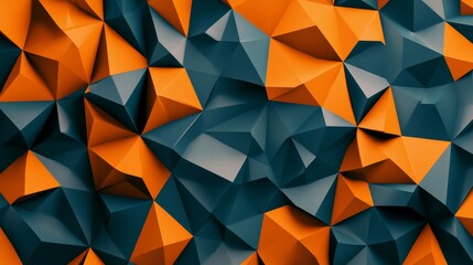 Obraz premium Dynamic geometric abstract art with vibrant orange