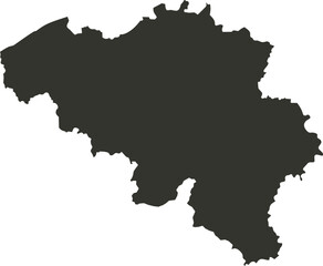 Obraz premium Black shadow map of Belgium