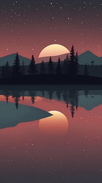 4K Night Landscape Wallpaper, Android IOS Background, Mobile Phone Night Wallpaper