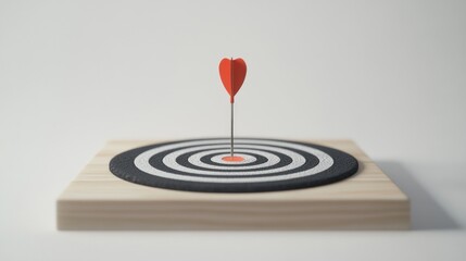 heart-shaped dart on a bullseye target.