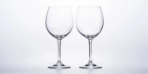 Two Elegant Empty Champagne Flutes on White