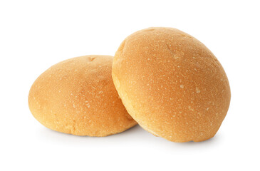 Two fresh tasty buns isolated on white
