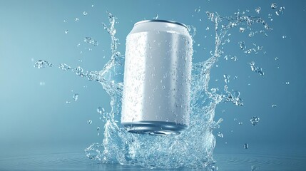 Refreshing Drink Can Splash Water Beverage Cool Summer