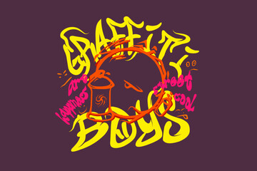 Graffiti t shirt designs, Urban t-shirt design for print, Streetwear graphic for clothing design. Graffiti poster vector illustration