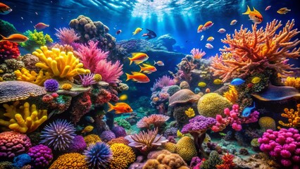 Aquarium Sealife Drone Photography, Underwater Light,  Stunning Coral Reefs