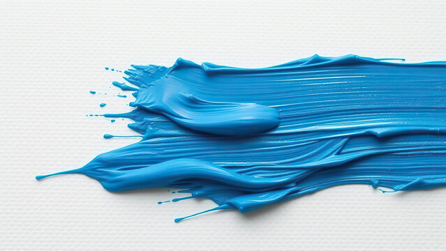 Close-up of blue paint being applied to a canvas with brush strokes, artistic technique, brush strokes, creative skill, blue paint, painting process