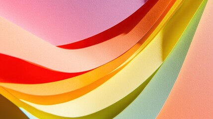 Obraz premium Colorful Paper Sheets Arranged In A Wave Pattern