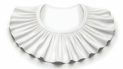 White ruffled detachable collar isolated on white background.