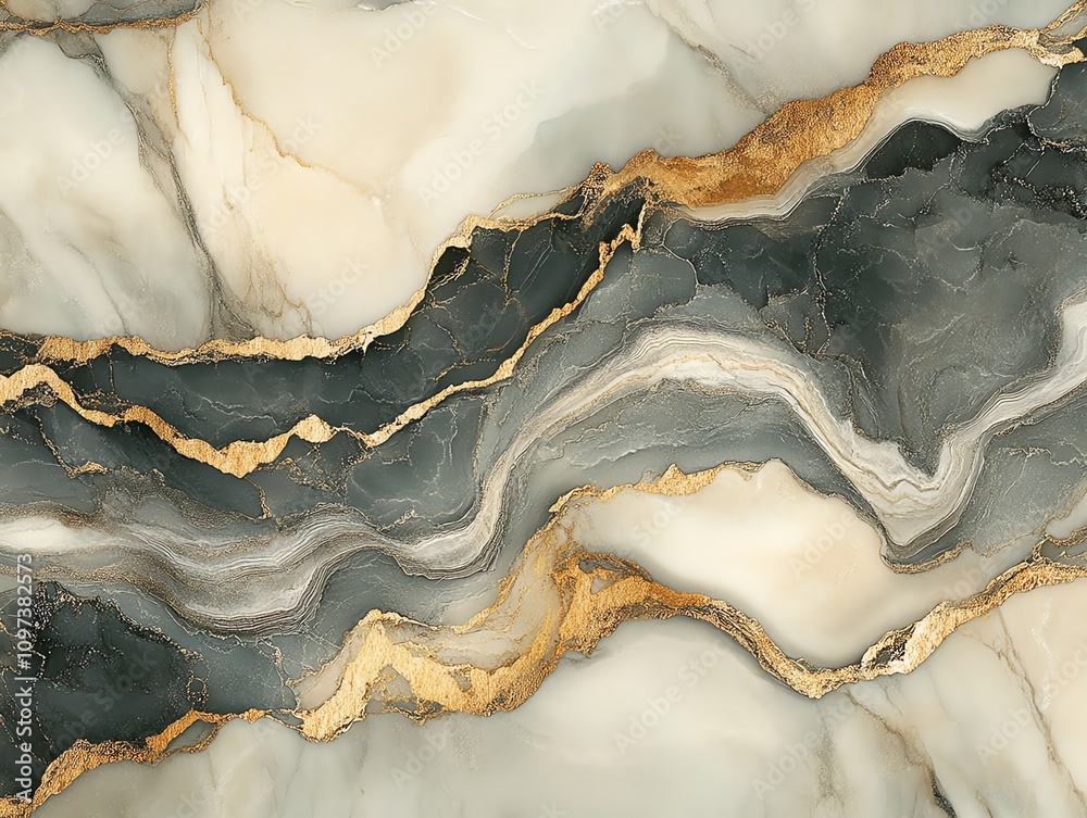 Poster abstract marble texture with gold accents, ideal for backgrounds and design projects.
