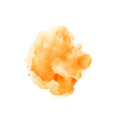 a orange watercolor isolated on white