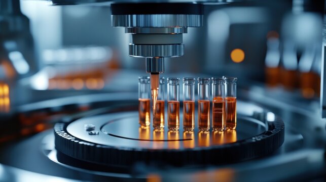 Creating new vaccines using synthetic biotechnology in a biomedical lab.