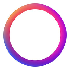 Circular graphic object featuring vibrant gradient shading design isolated on transparent background
