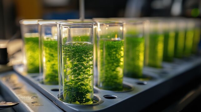 Experimenting with algae to produce environmentally safe organic fertilizers Researchers are testing the quality of fertilizers in the lab.