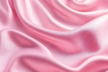 Obraz premium Smooth pink satin fabric with gentle folds and a lustrous finish.