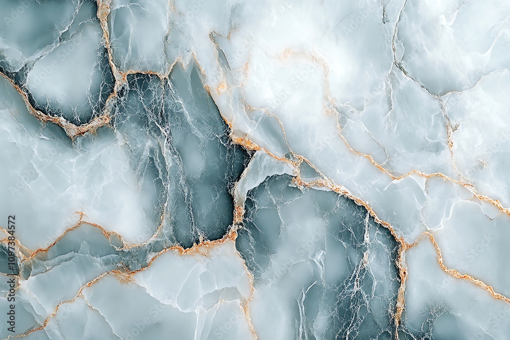 Poster A close-up view of a marble surface with intricate patterns and soft colors.
