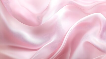 Fototapeta premium Soft pink silk fabric flowing gracefully in gentle waves.