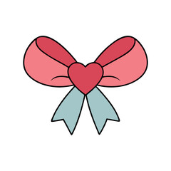 red bow with ribbon