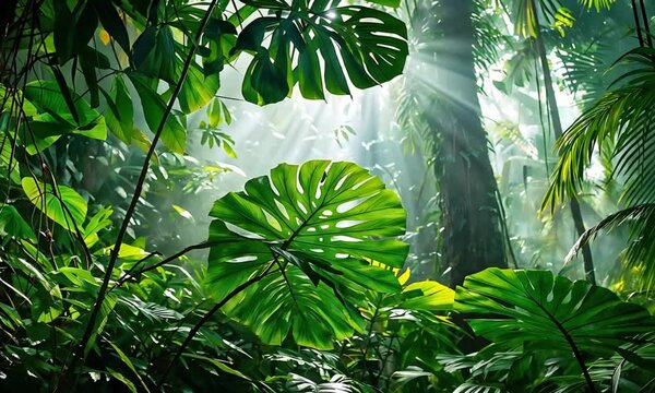 Moist Ground And Lush Green Jungle Foliage