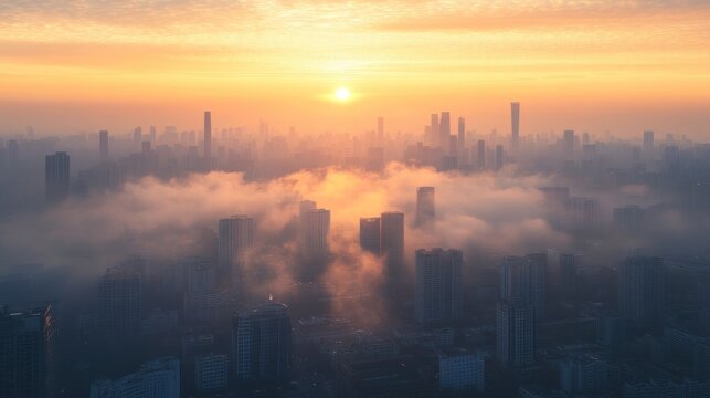 Urban air quality monitoring Scientists are analyzing data from pollution sensors - Powered by Adobe