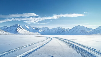 snow covered mountains
