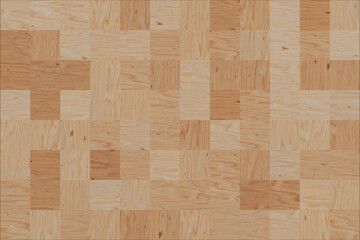 Different Wooden Cube Blocks in Shape of Wooden Board. 3d Rendering