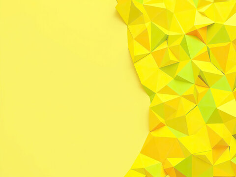 Contemporary geometric mosaic with yellow green polygons, design, decoration