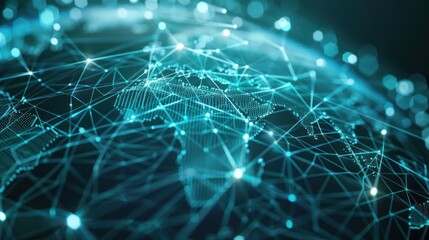 A digital representation of a connected world, highlighting global networks and data flow.