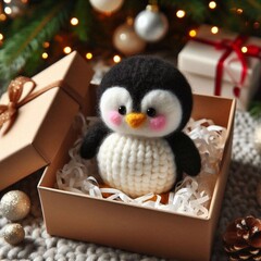 Niedlicher gestrickter Pinguin