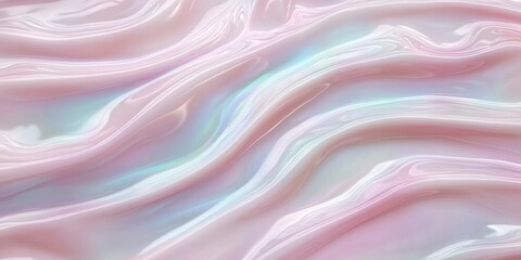 Obraz premium Beautiful Abstract Artistic Composition with Soft Gradient Waves in Gentle Shades of Pink and Iridescent Hues